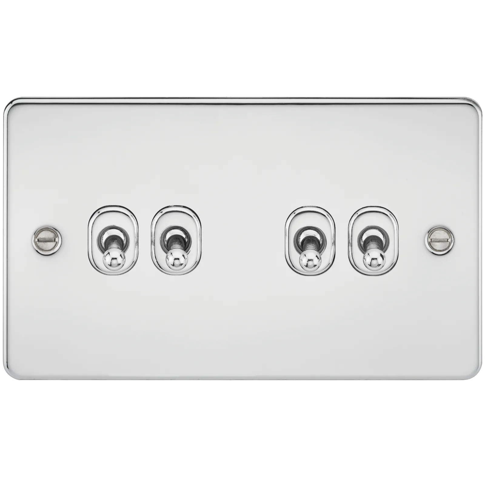 Knightsbridge FP4TOGPC Flat Plate 10AX 4G 2-Way Toggle Switch - Polished Chrome