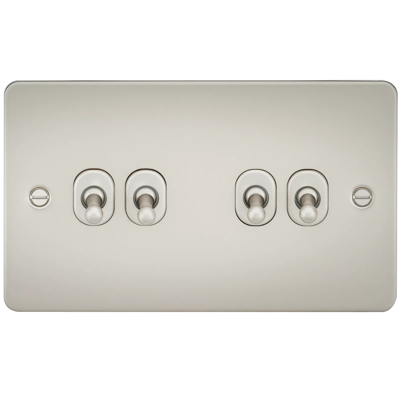 Knightsbridge FP4TOGPL Flat Plate 10AX 4G 2-Way Toggle Switch - Pearl