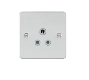 Knightsbridge FP5ABCG Flat Plate 5A Unswitched Socket - Brushed Chrome   Grey Insert