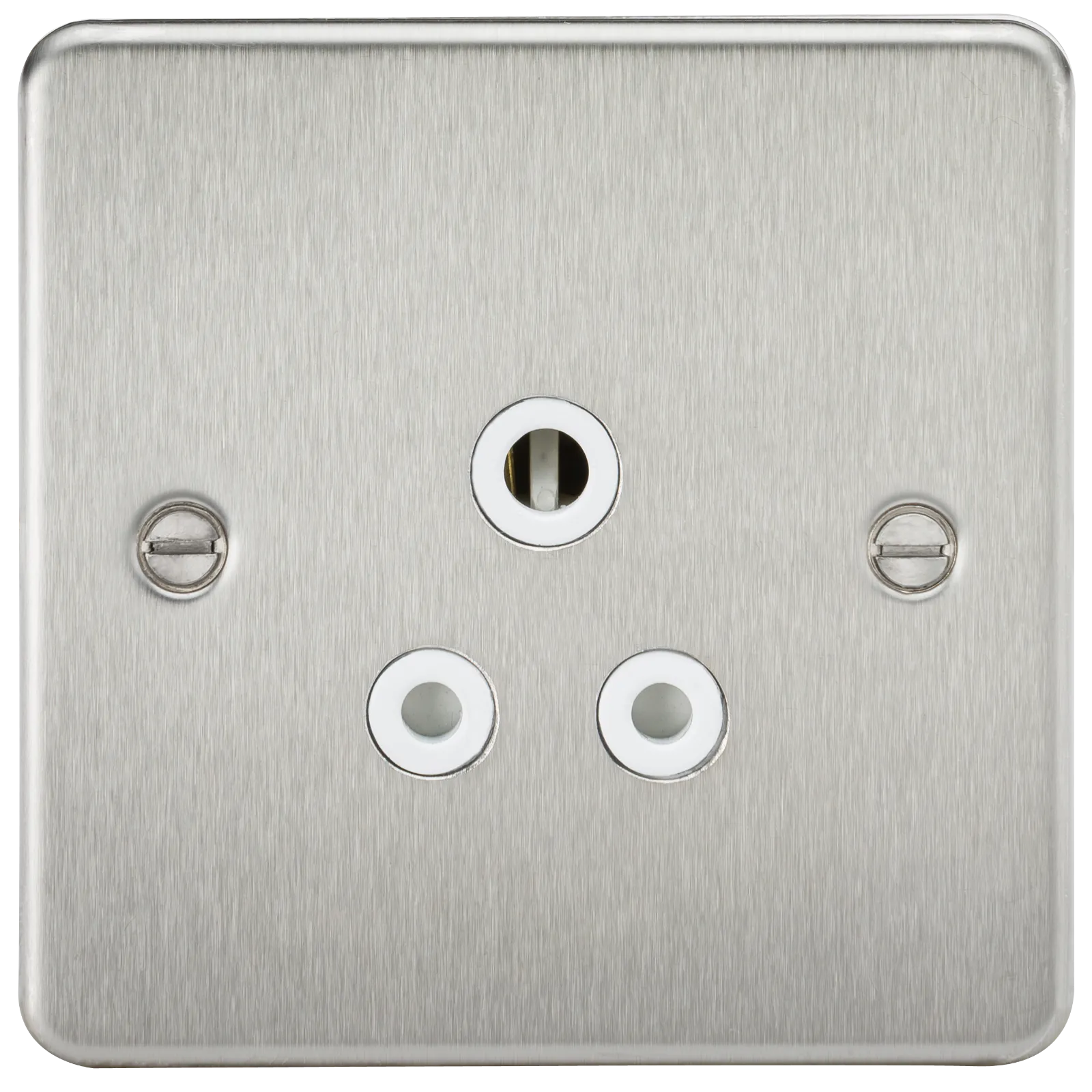 Knightsbridge FP5ABCW Flat Plate 5A Unswitched Socket - Brushed Chrome   White Insert