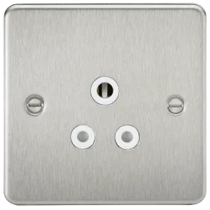 Knightsbridge FP5ABCW Flat Plate 5A Unswitched Socket - Brushed Chrome   White Insert