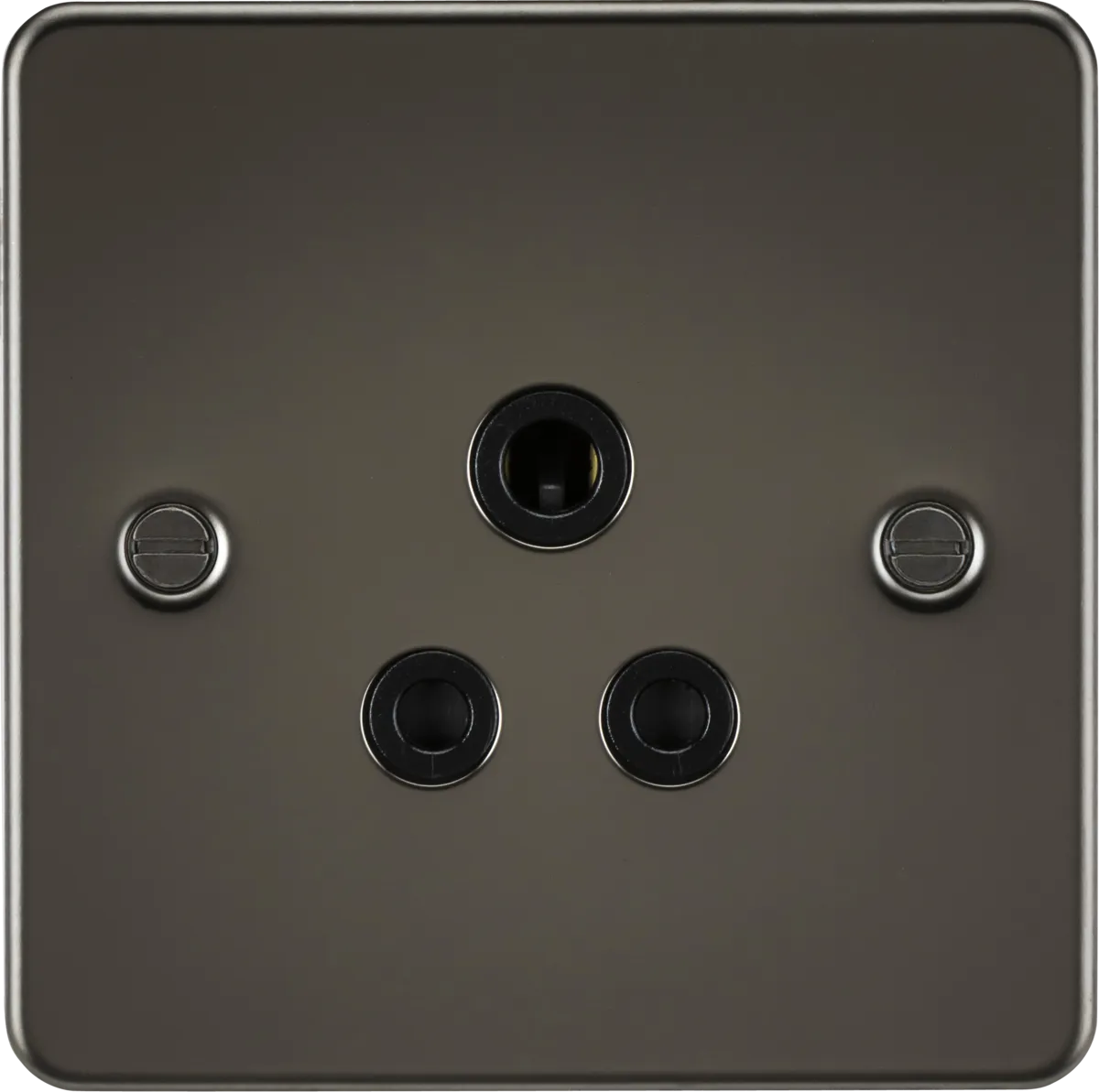Knightsbridge FP5AGM Flat Plate 5A Unswitched Socket - Gunmetal   Black Insert