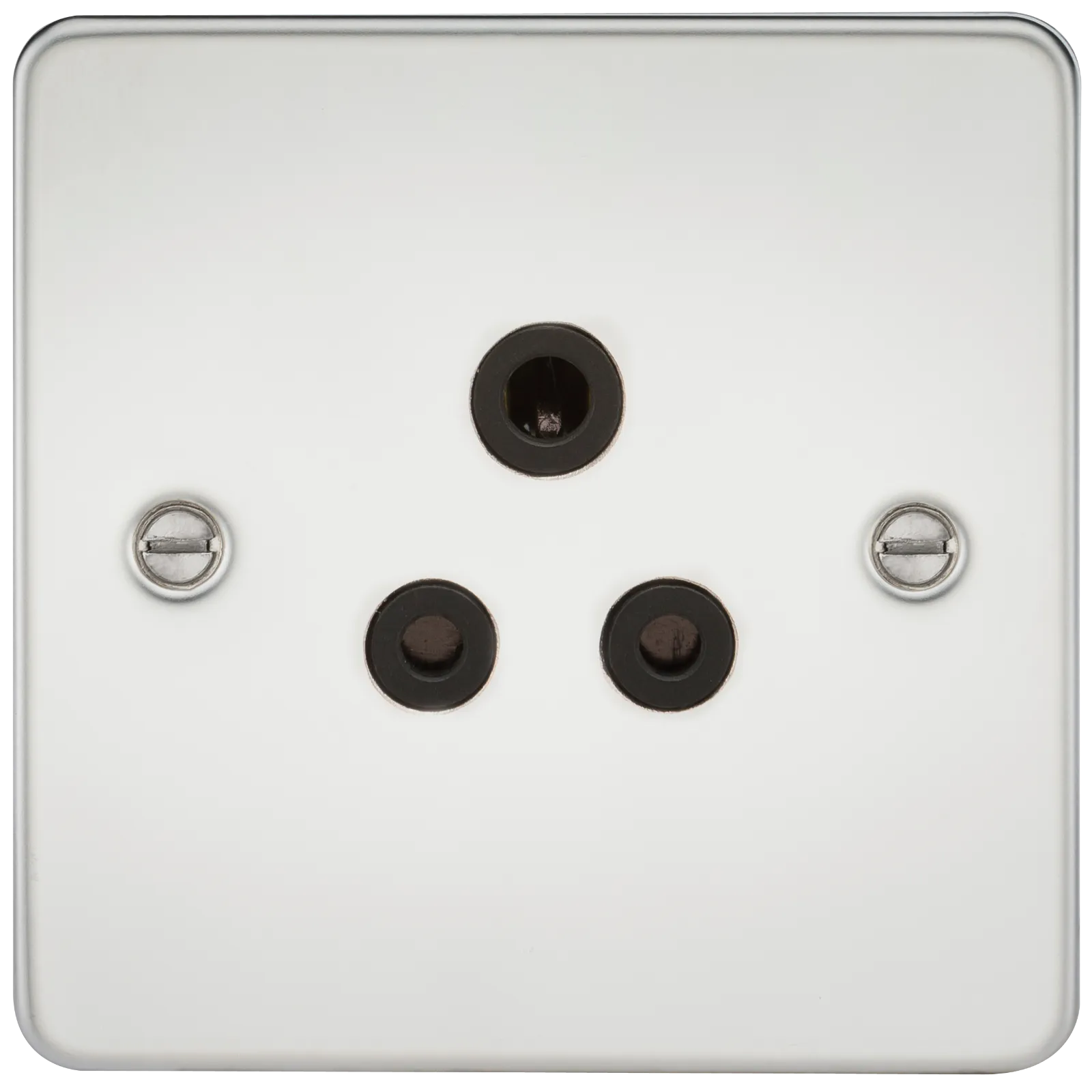 Knightsbridge FP5APC Flat Plate 5A Unswitched Socket - Polished Chrome   Black Insert