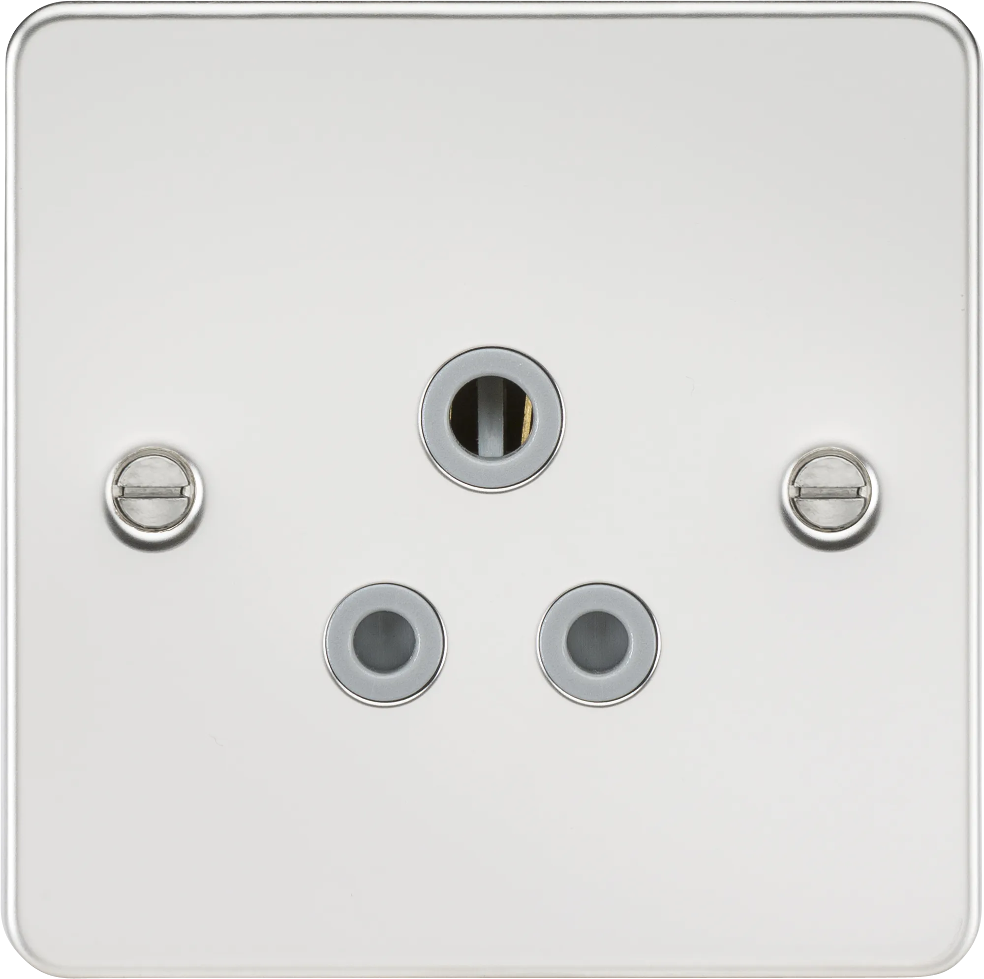 Knightsbridge FP5APCG Flat Plate 5A Unswitched Socket - Polished Chrome   Grey Insert