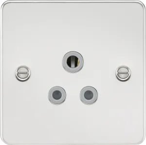 Knightsbridge FP5APCG Flat Plate 5A Unswitched Socket - Polished Chrome   Grey Insert