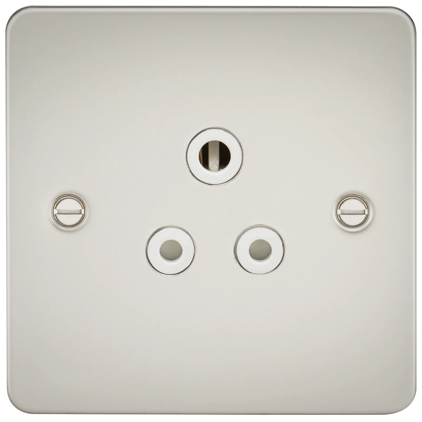 Knightsbridge FP5APLW Flat Plate 5A Unswitched Socket - Pearl   White Insert
