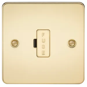 Knightsbridge FP6000PB Flat Plate 13A Fused Spur Unit - Polished Brass