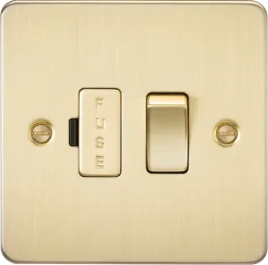 Knightsbridge FP6300BBx10 Flat Plate 13A Switched Fused Spur Unit - Brushed Brass (10 Pack)