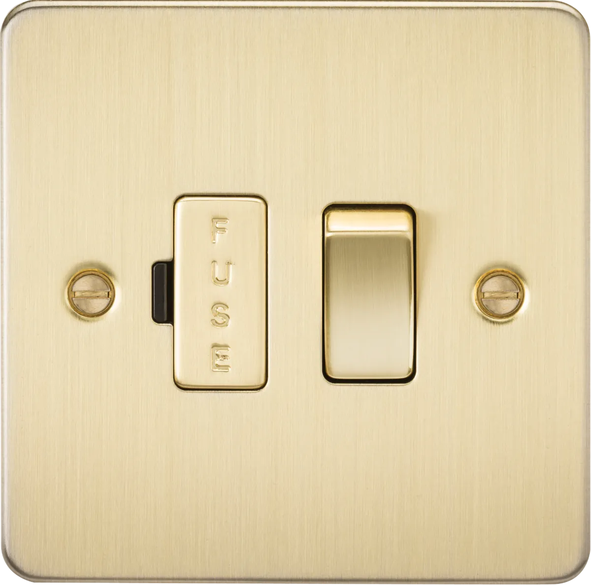 Knightsbridge FP6300BBx10 Flat Plate 13A Switched Fused Spur Unit - Brushed Brass (10 Pack)