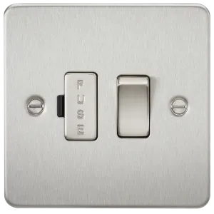 Knightsbridge FP6300BC Flat Plate 13A Switched Fused Spur Unit - Brushed Chrome