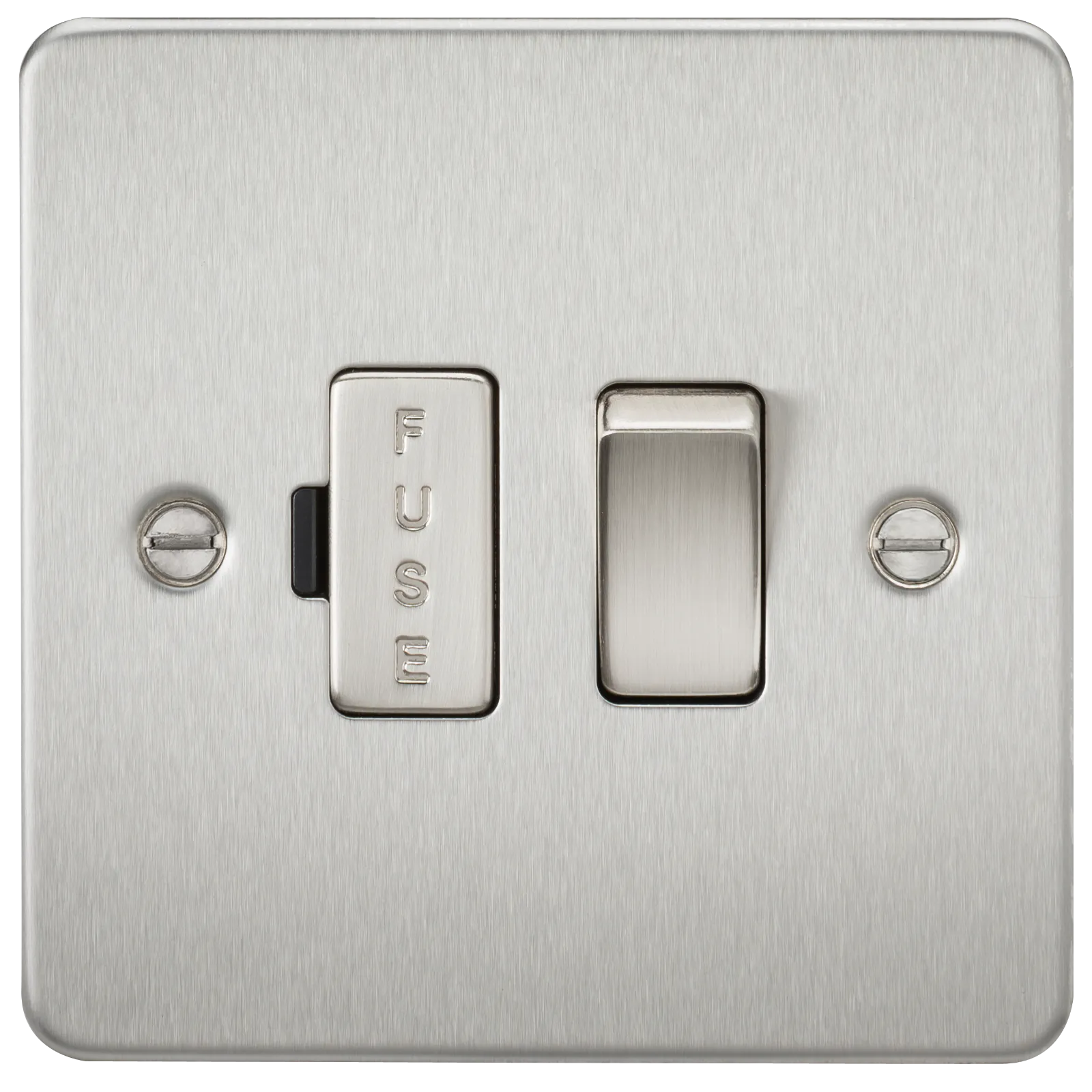 Knightsbridge FP6300BC Flat Plate 13A Switched Fused Spur Unit - Brushed Chrome