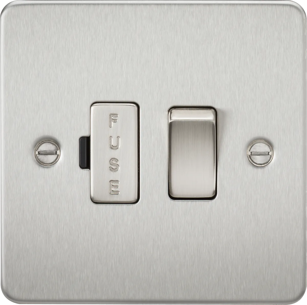 Knightsbridge FP6300BCx10 Flat Plate 13A Switched Fused Spur Unit - Brushed Chrome (10 Pack)