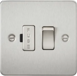 Knightsbridge FP6300BCx10 Flat Plate 13A Switched Fused Spur Unit - Brushed Chrome (10 Pack)