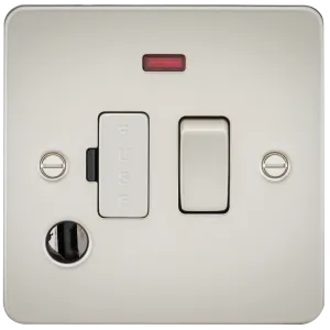 Knightsbridge FP6300FPL Flat Plate 13A Switched Fused Spur Unit   Neon   Flex Outlet - Pearl