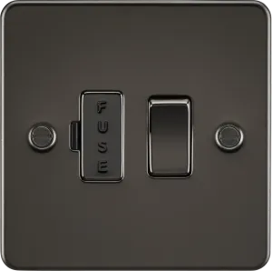 Knightsbridge FP6300GMx10 Flat Plate 13A Switched Fused Spur Unit - Gunmetal (10 Pack)