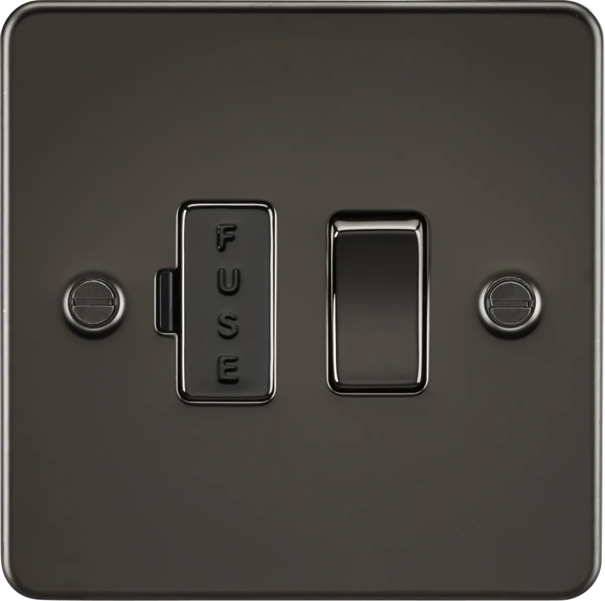 Knightsbridge FP6300GMx10 Flat Plate 13A Switched Fused Spur Unit - Gunmetal (10 Pack)