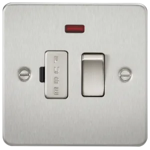 Knightsbridge FP6300NBC Flat Plate 13A Switched Fused Spur Unit   Neon - Brushed Chrome