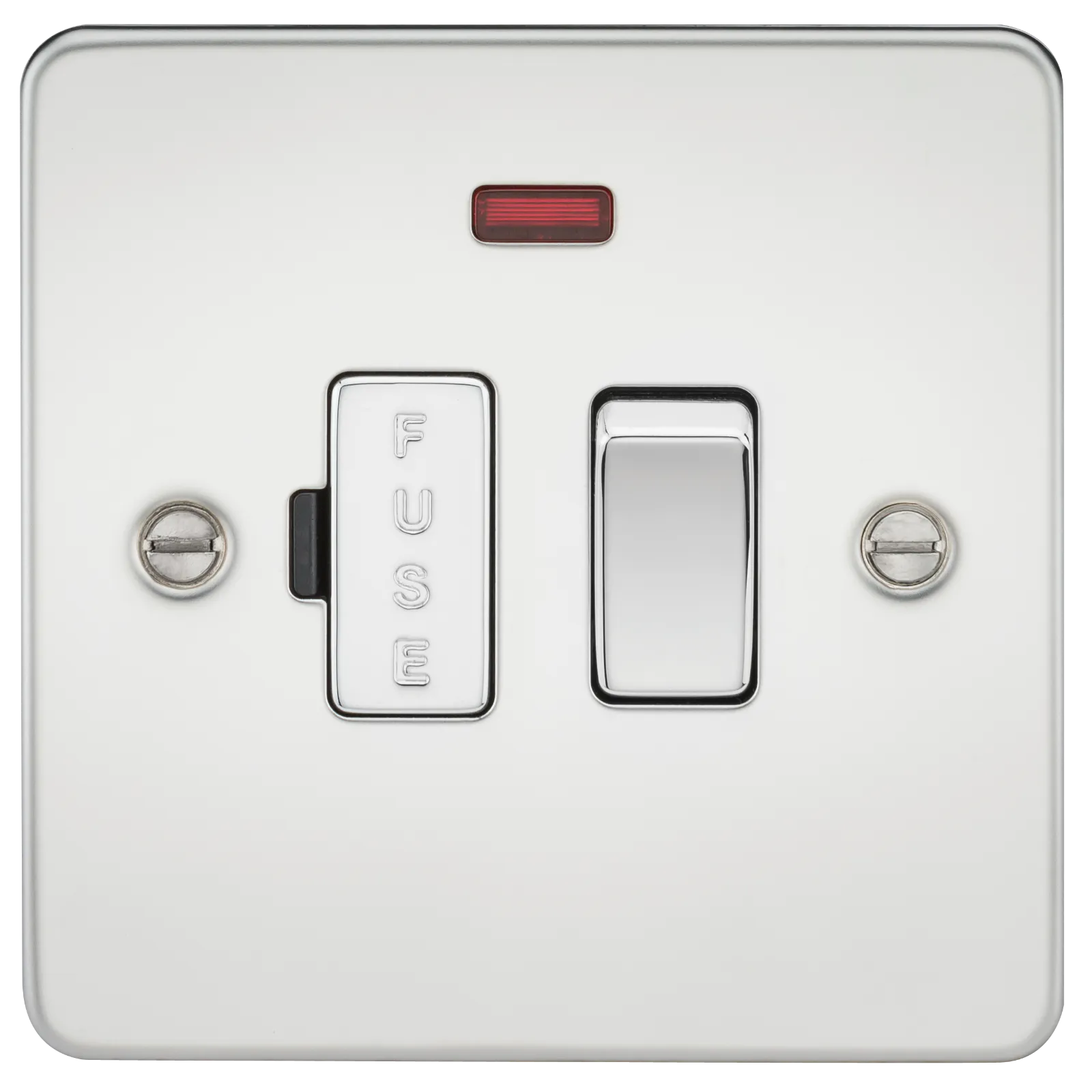 Knightsbridge FP6300NPC Flat Plate 13A Switched Fused Spur Unit   Neon - Polished Chrome
