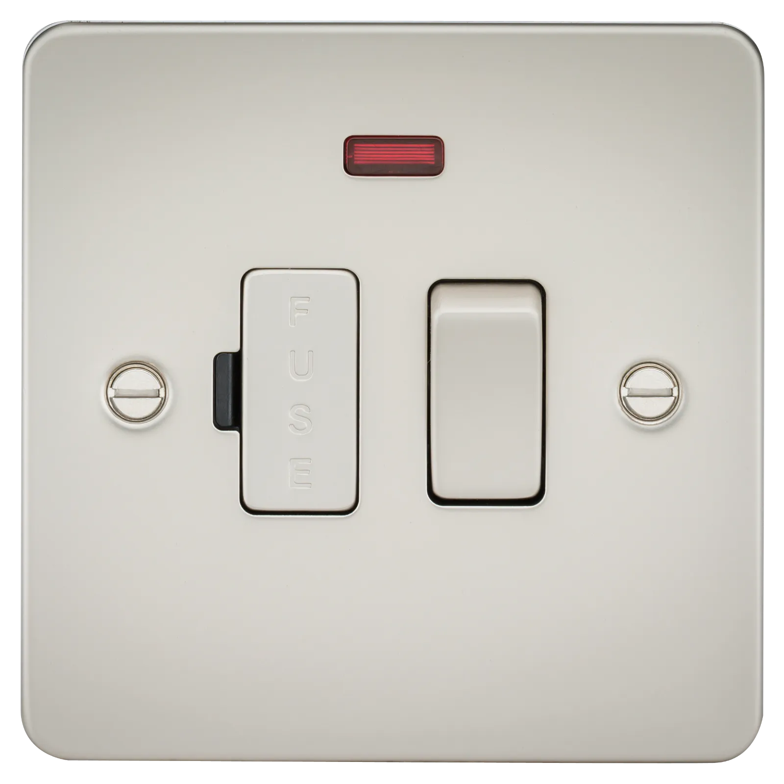 Knightsbridge FP6300NPL Flat Plate 13A Switched Fused Spur Unit   Neon - Pearl