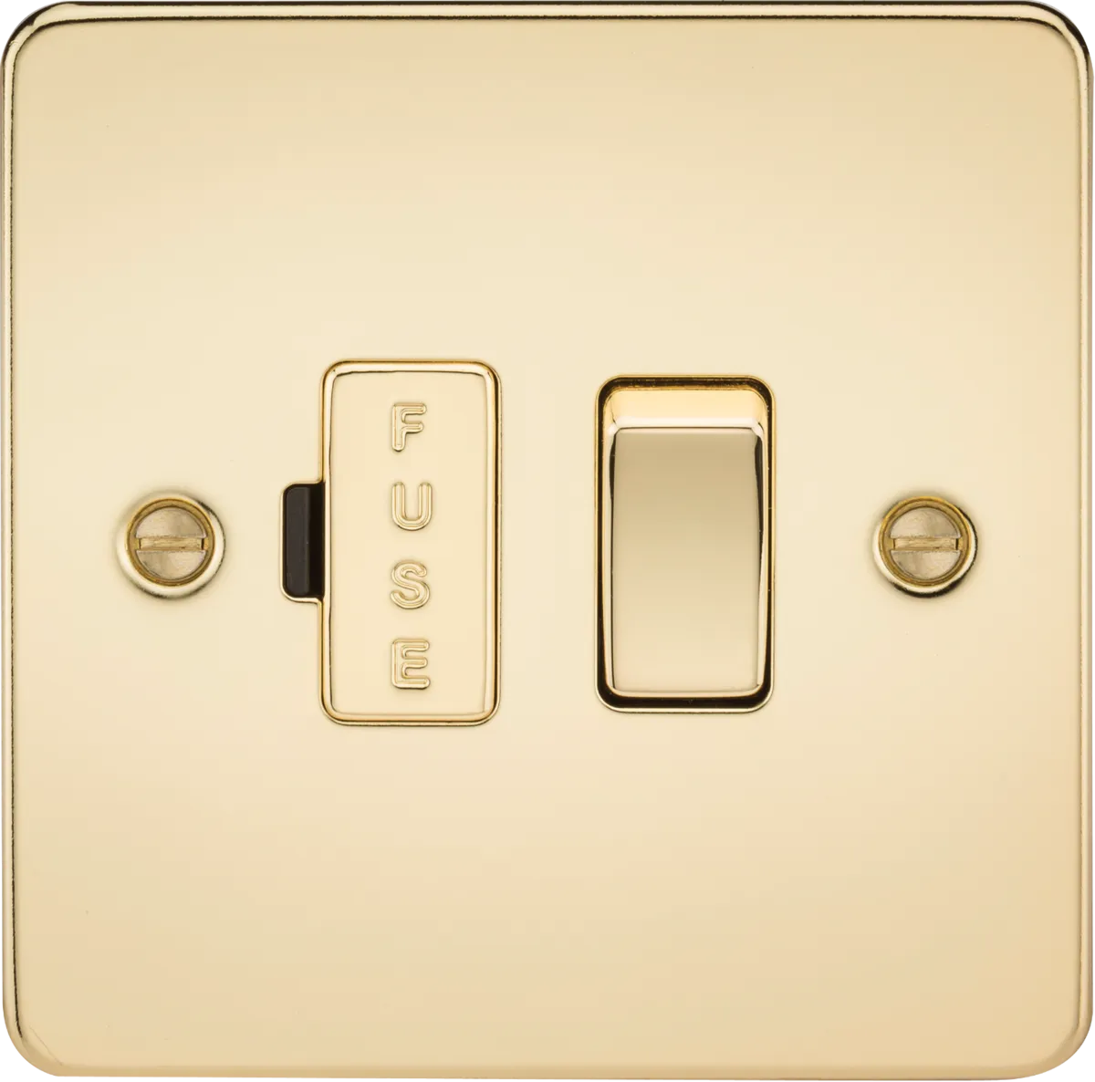 Knightsbridge FP6300PBx10 Flat Plate 13A Switched Fused Spur Unit - Polished Brass (10 Pack)
