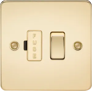 Knightsbridge FP6300PBx10 Flat Plate 13A Switched Fused Spur Unit - Polished Brass (10 Pack)