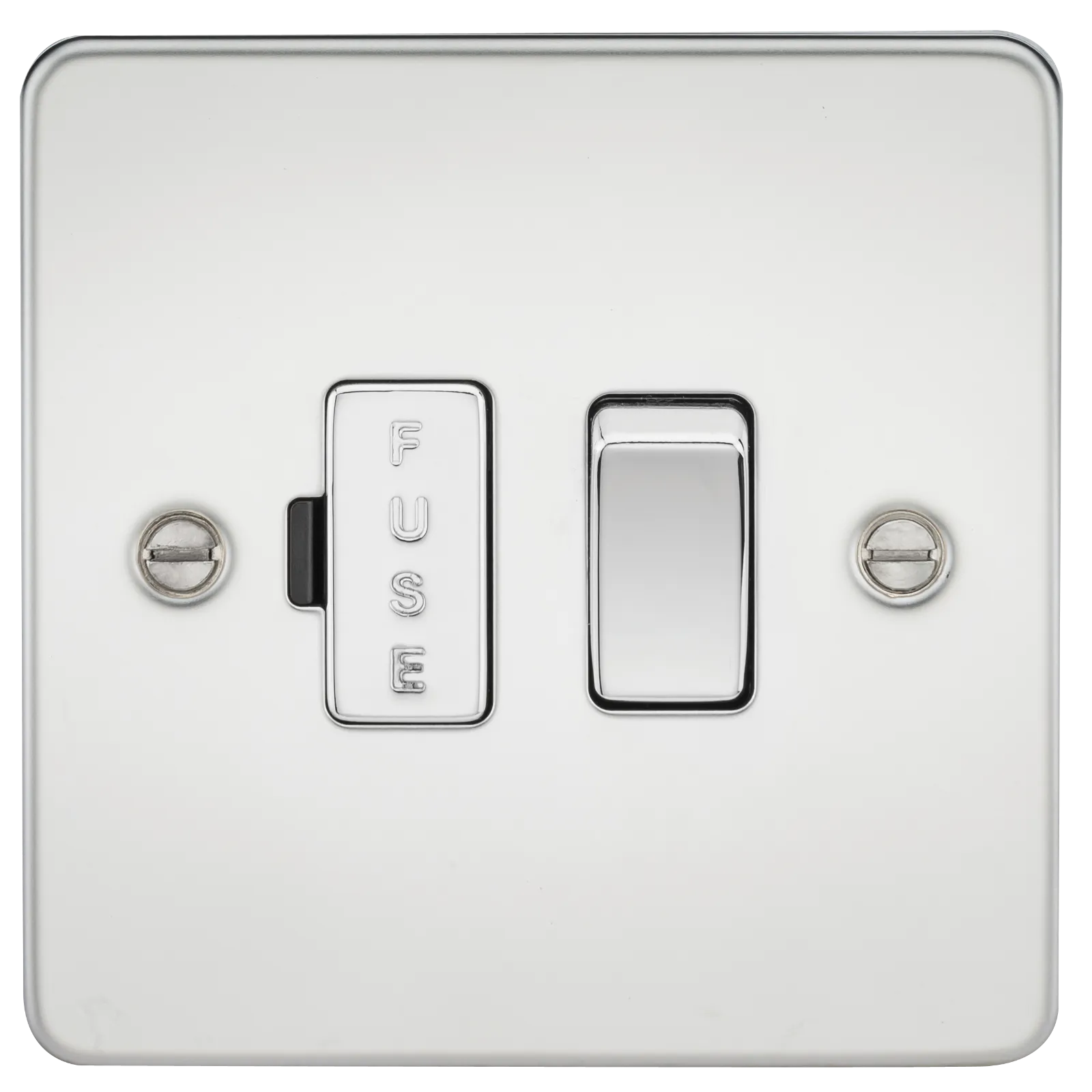 Knightsbridge FP6300PC Flat Plate 13A Switched Fused Spur Unit - Polished Chrome