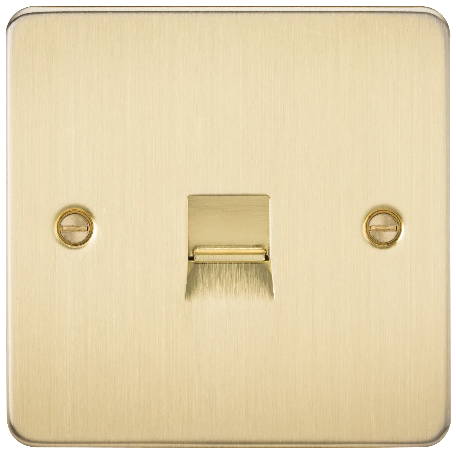 Knightsbridge FP7400BB Flat Plate Telephone Extension Socket - Brushed Brass