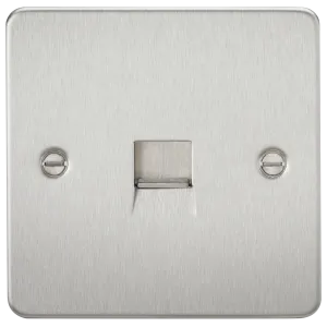 Knightsbridge FP7400BC Flat Plate Telephone Extension Socket - Brushed Chrome
