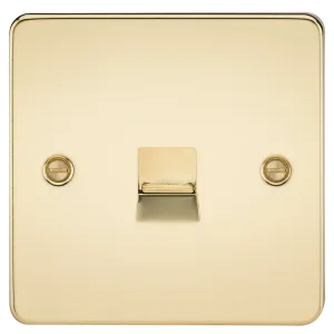 Knightsbridge FP7400PB Flat Plate Telephone Extension Socket - Polished Brass