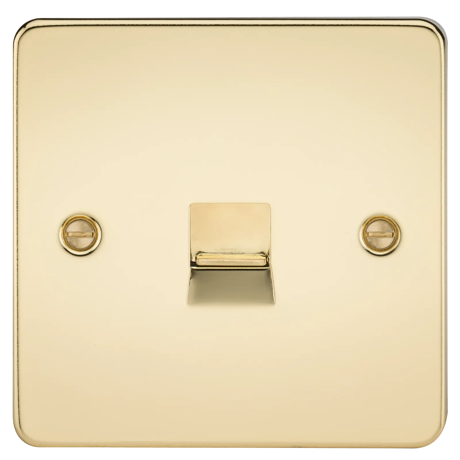 Knightsbridge FP7400PB Flat Plate Telephone Extension Socket - Polished Brass