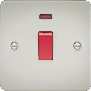 Knightsbridge FP8331NPL Flat Plate 45A 1G DP Switch   Neon - Pearl