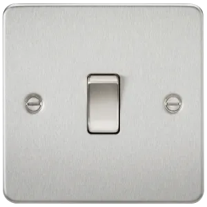 Knightsbridge FP8341BC Flat Plate 20A 1G DP Switch - Brushed Chrome