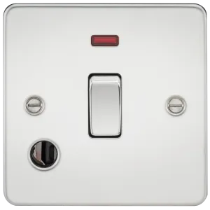 Knightsbridge FP8341FPC Flat Plate 20A 1G DP Switch   Neon & Flex Outlet - Polished Chrome