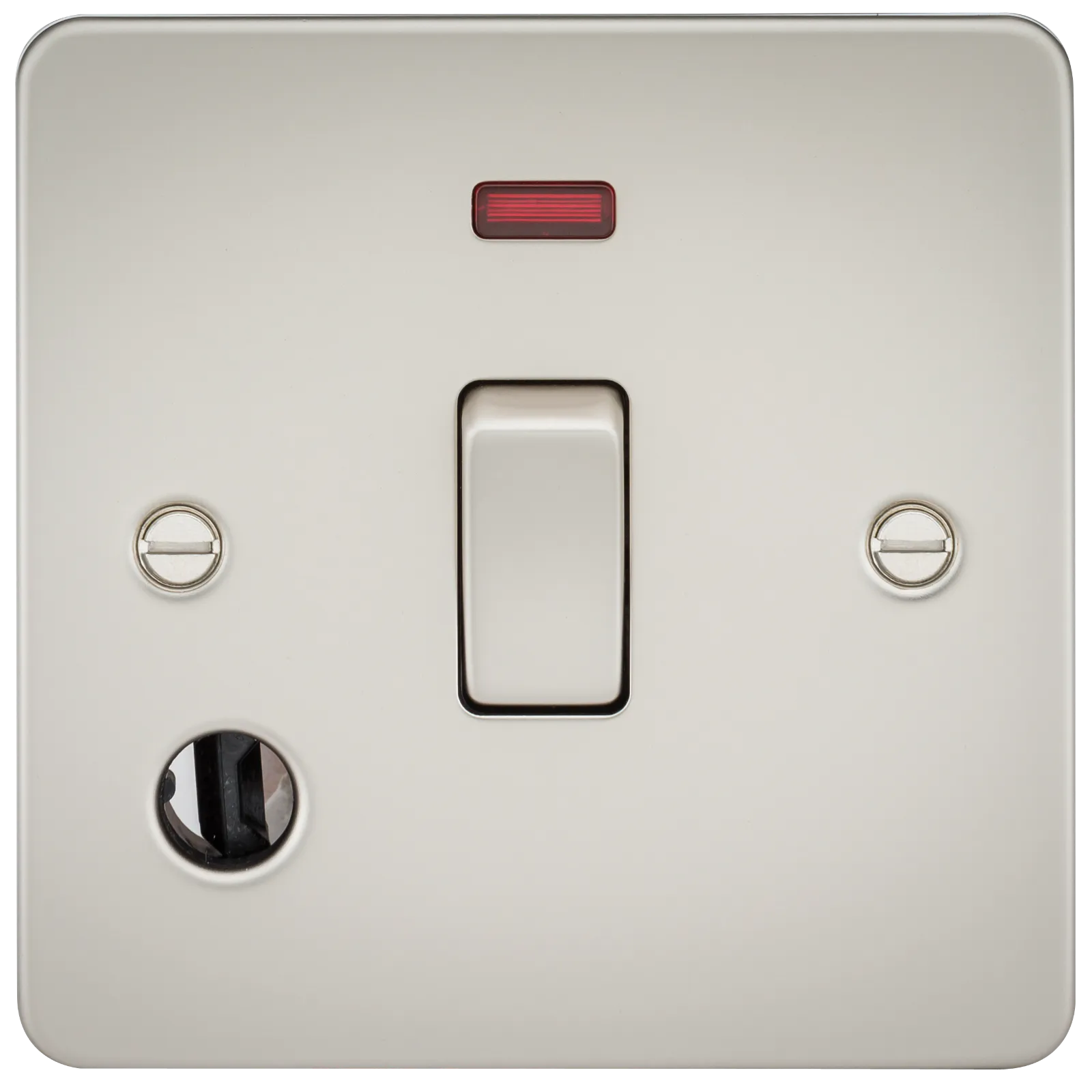 Knightsbridge FP8341FPL Flat Plate 20A 1G DP Switch   Neon & Flex Outlet - Pearl