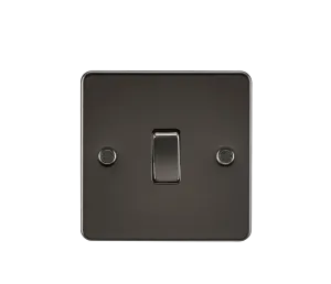 Knightsbridge FP8341GM Flat Plate 20A 1G DP Switch - Gunmetal
