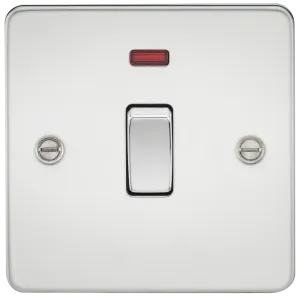Knightsbridge FP8341NPC Flat Plate 20A 1G DP Switch   Neon - Polished Chrome