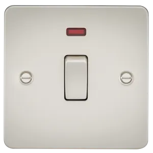 Knightsbridge FP8341NPL Flat Plate 20A 1G DP Switch   Neon - Pearl