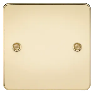 Knightsbridge FP8350PB Flat Plate 1G Blanking Plate - Polished Brass