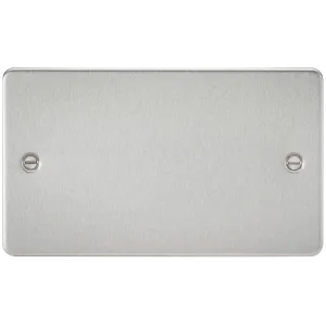Knightsbridge FP8360BC Flat Plate 2G Blanking Plate - Brushed Chrome