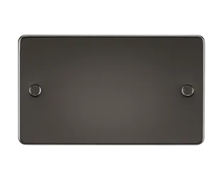 Knightsbridge FP8360GM Flat Plate 2G Blanking Plate - Gunmetal