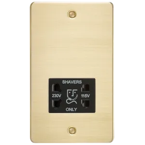 Knightsbridge FP8900BB Flat Plate 115/230V Dual Voltage Shaver - Brushed Brass   Black Insert