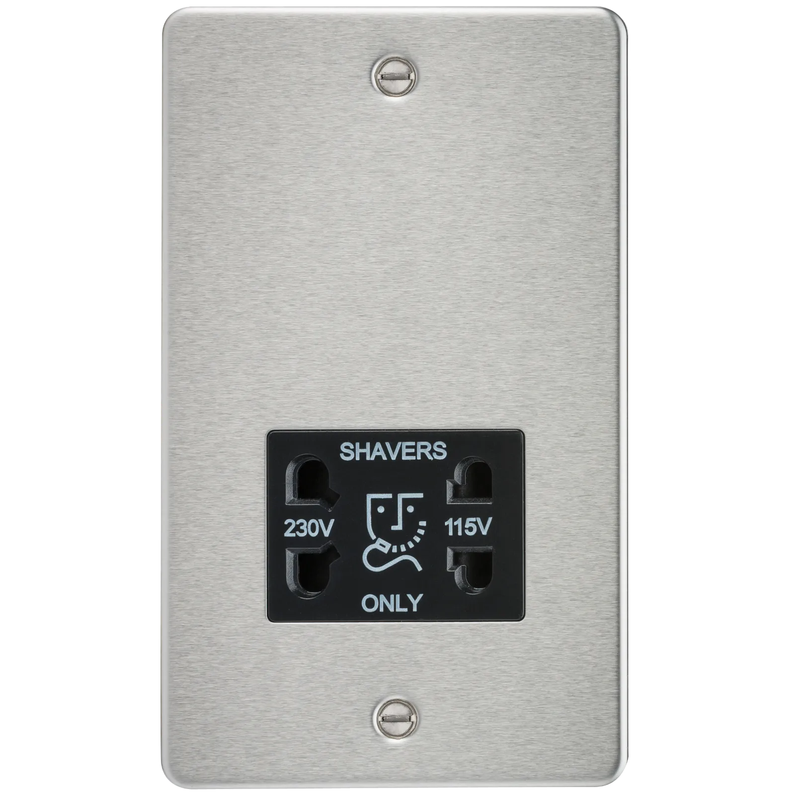 Knightsbridge FP8900BC Flat Plate 115/230V Dual Voltage Shaver - Brushed Chrome   Black Insert