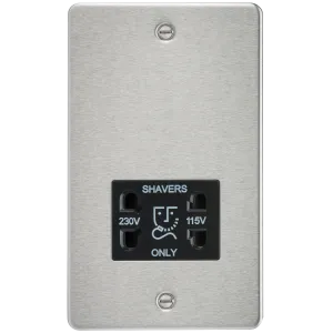 Knightsbridge FP8900BC Flat Plate 115/230V Dual Voltage Shaver - Brushed Chrome   Black Insert