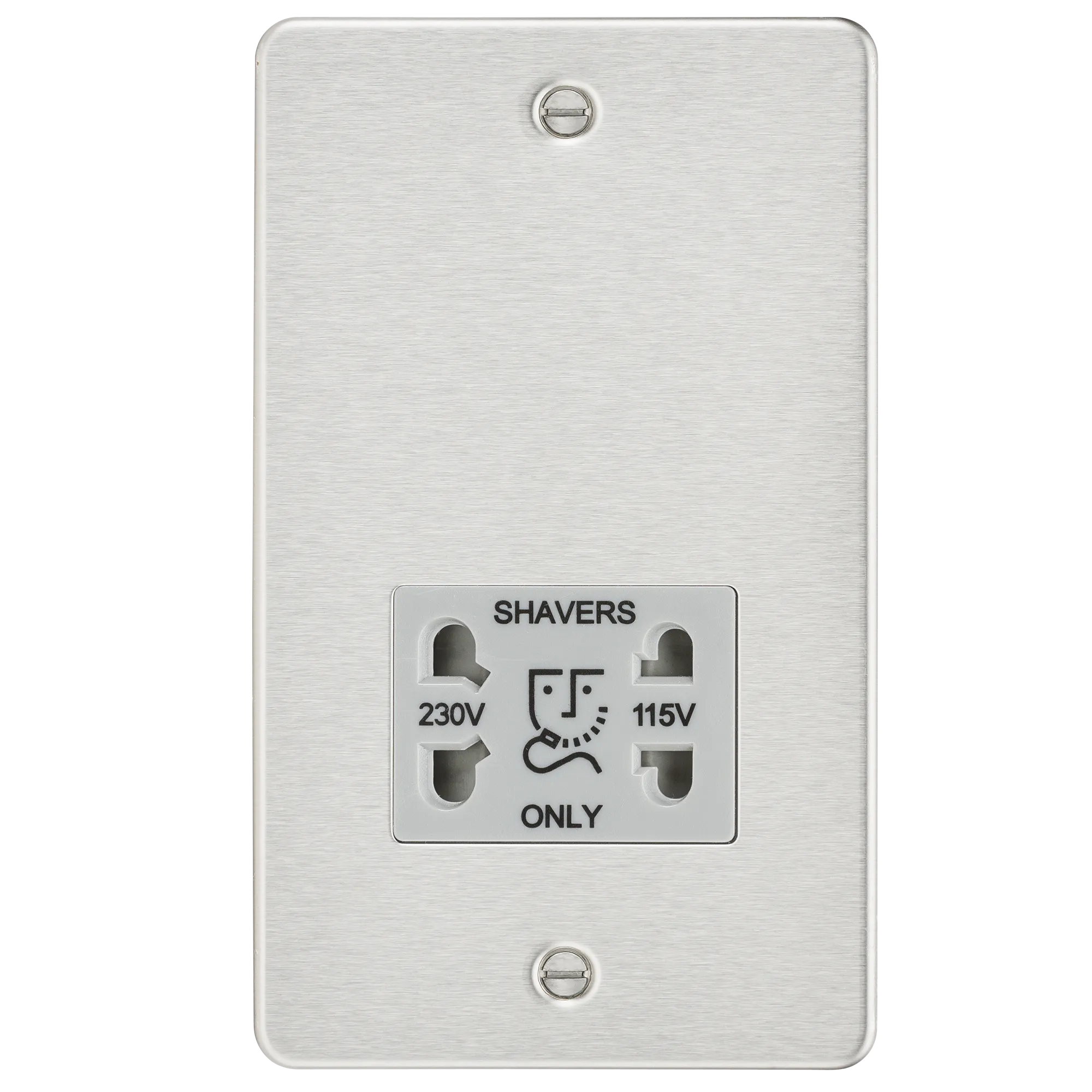 Knightsbridge FP8900BCG Flat Plate 115/230V Dual Voltage Shaver - Brushed Chrome   Grey Insert