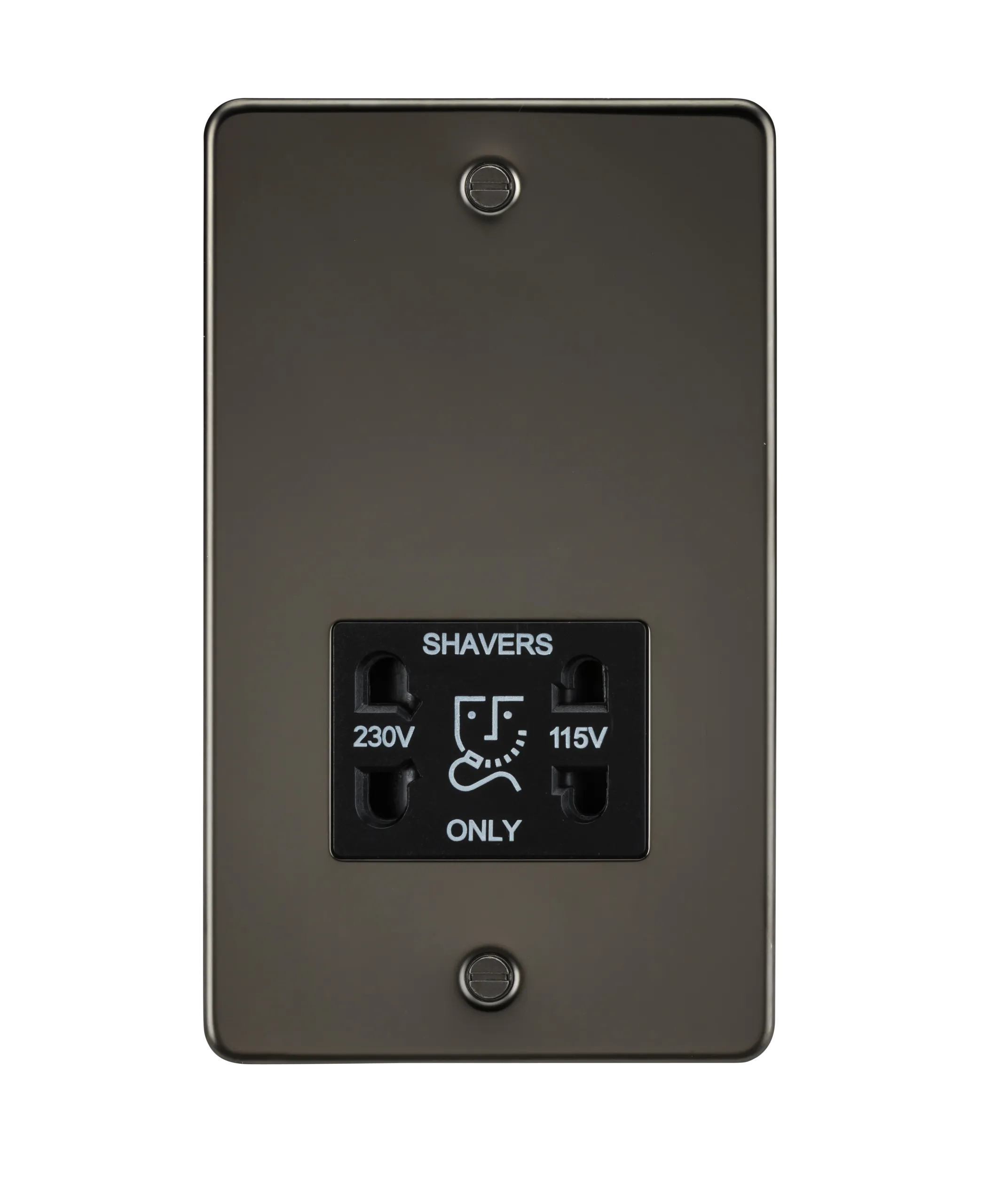 Knightsbridge FP8900GM Flat Plate 115/230V Dual Voltage Shaver - Gunmetal   Black Insert