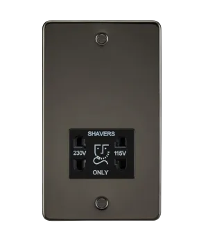 Knightsbridge FP8900GM Flat Plate 115/230V Dual Voltage Shaver - Gunmetal   Black Insert