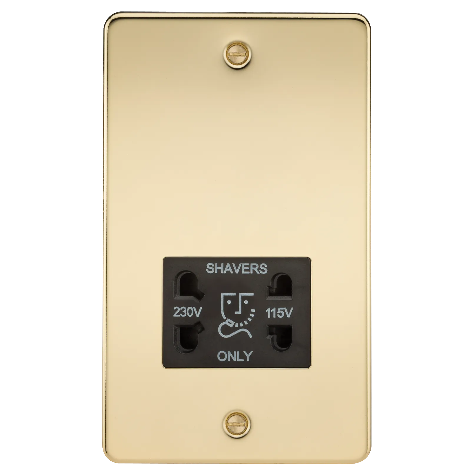 Knightsbridge FP8900PB Flat Plate 115/230V Dual Voltage Shaver - Polished Brass   Black Insert