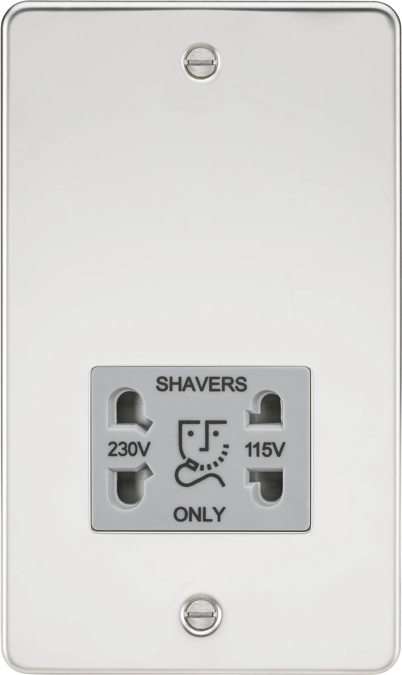 Knightsbridge FP8900PCG Flat Plate 115/230V Dual Voltage Shaver - Polished Chrome   Grey Insert