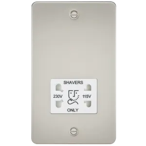Knightsbridge FP8900PLW Flat Plate 115/230V Dual Voltage Shaver - Pearl   White Insert