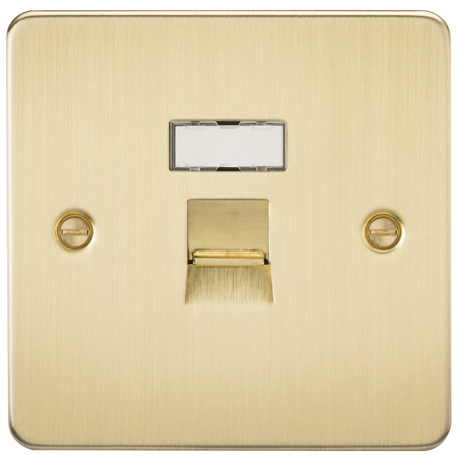 Knightsbridge FPRJ45BB Flat Plate RJ45 Network Outlet - Brushed Brass